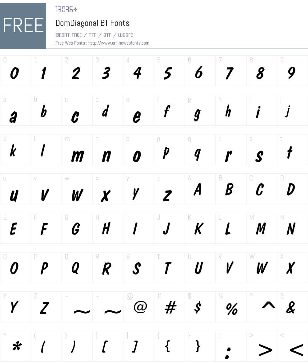 DomDiagonal BT Font Screenshots