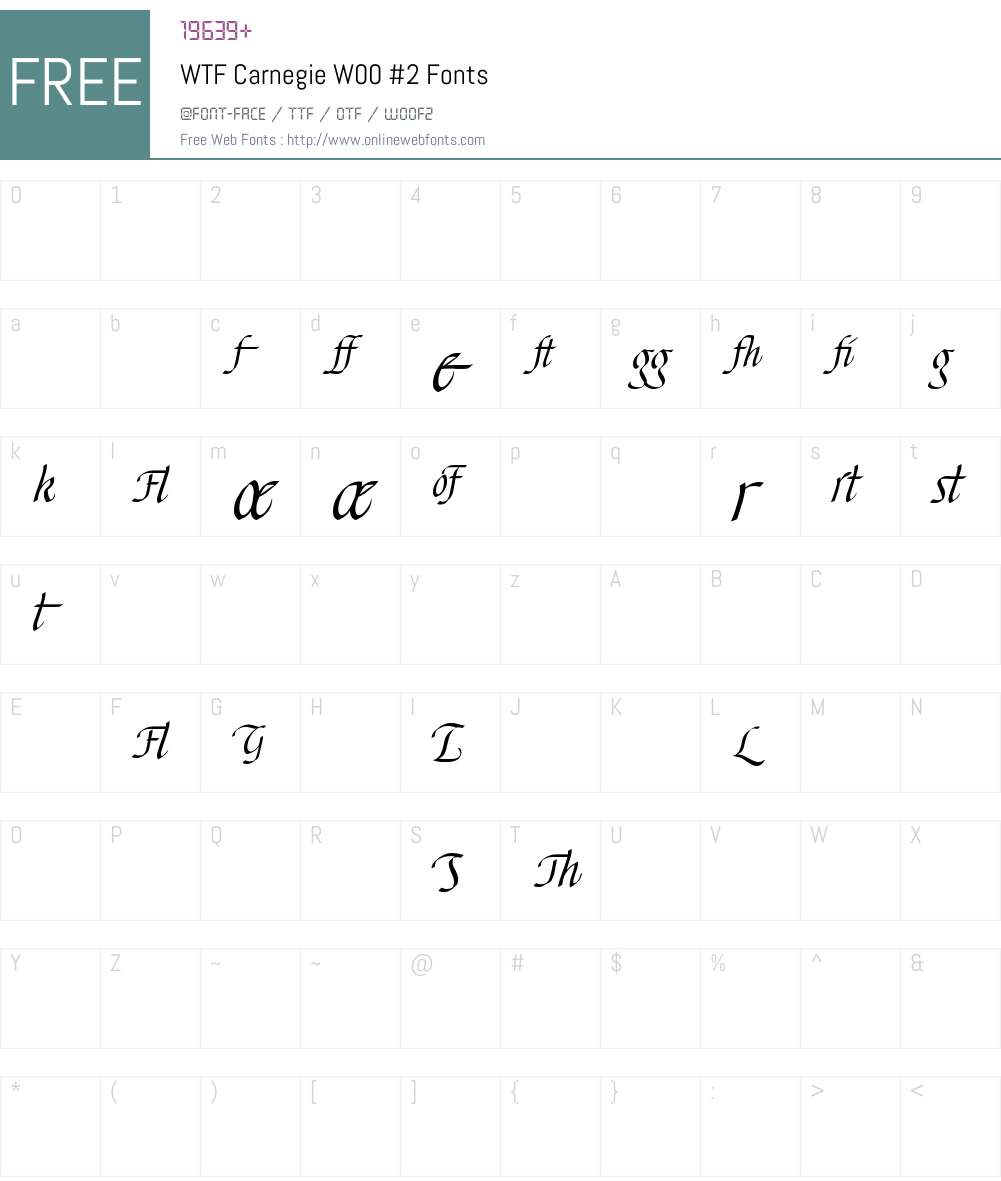 WTFCarnegieW00-#2 Font Screenshots