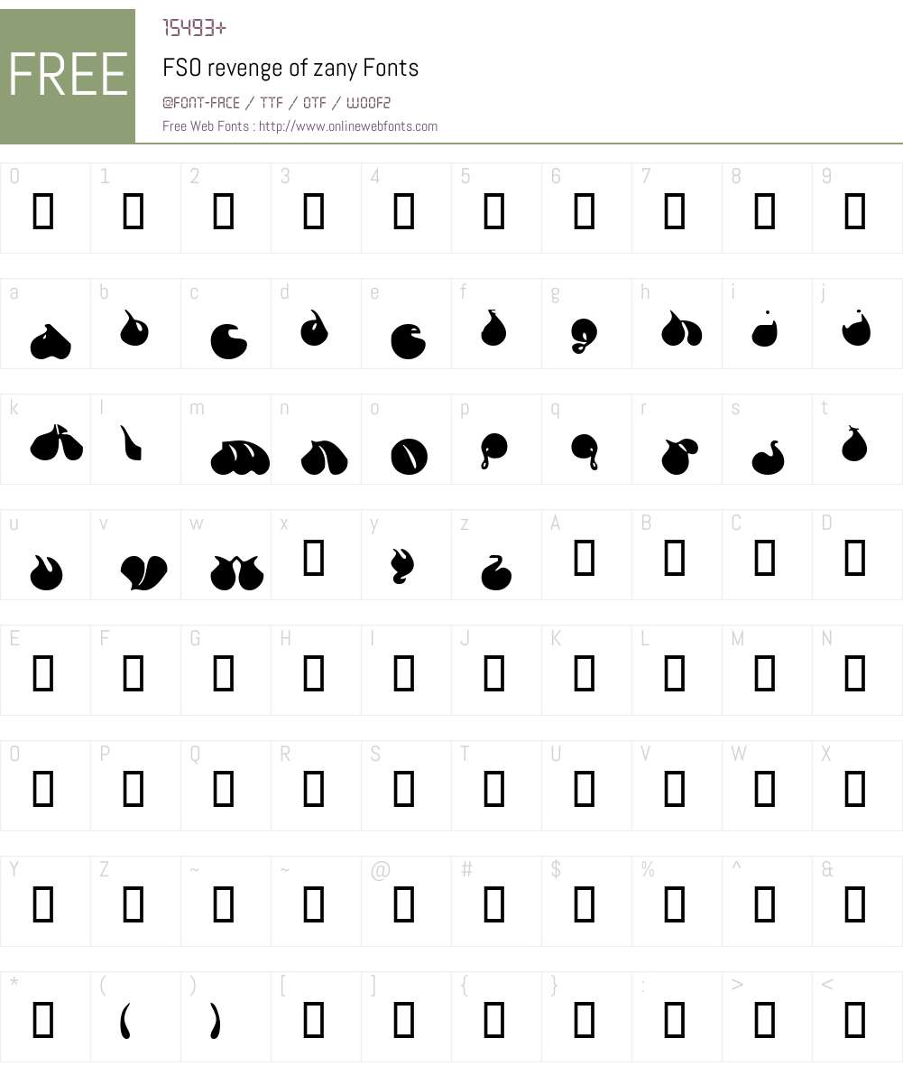 FSO revenge of zany Font Screenshots
