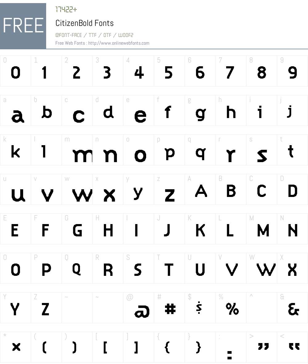 CitizenBold Font Screenshots