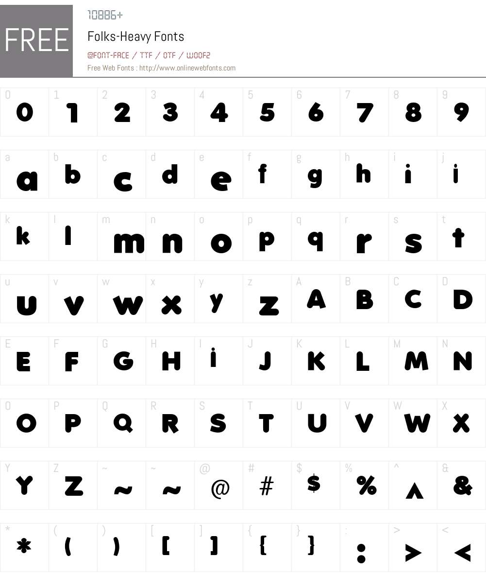 Folks-Heavy Font Screenshots
