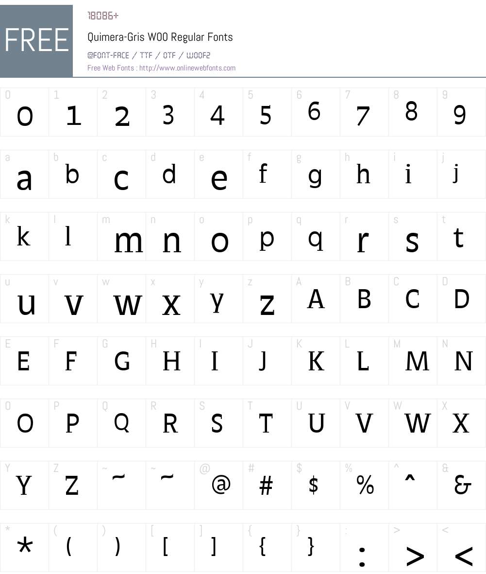 Quimera-GrisW00-Regular Font Screenshots