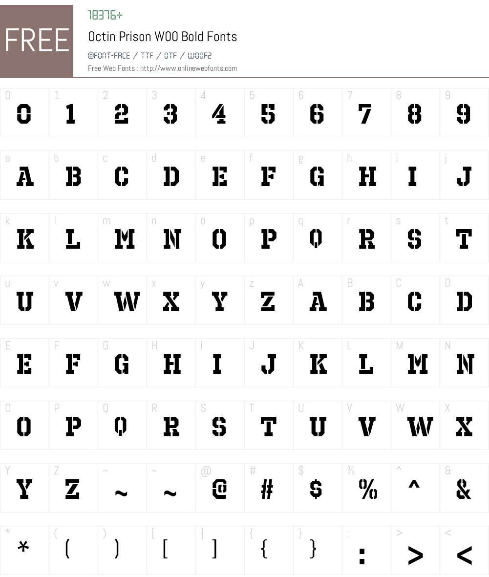 OctinPrisonW00-Bold Font Screenshots
