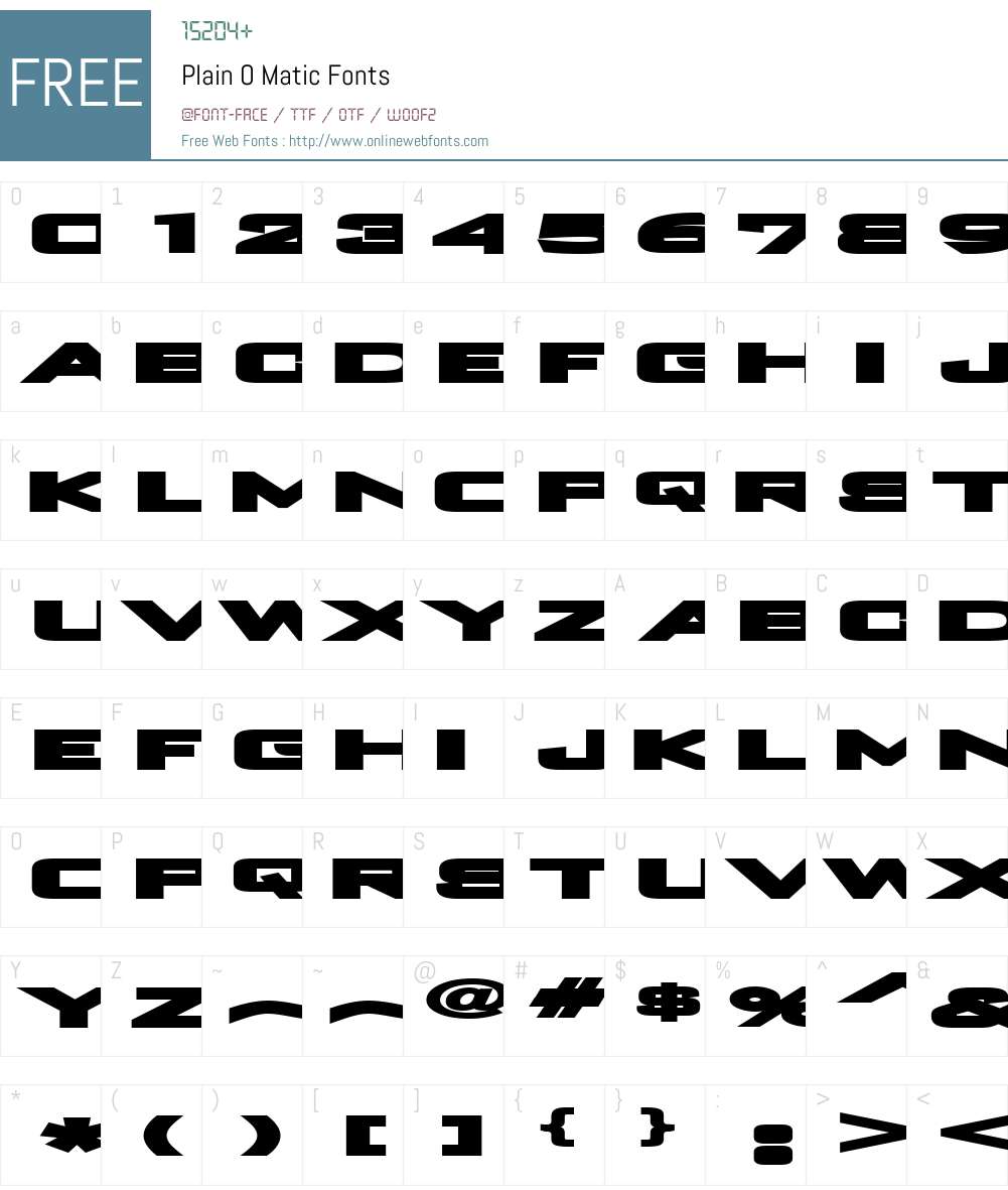 Plain O Matic Font Screenshots