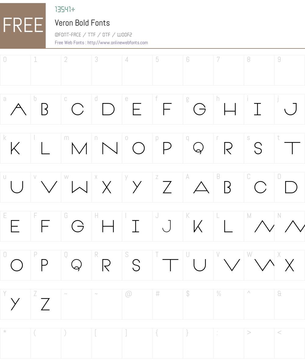Veron Bold Font Screenshots