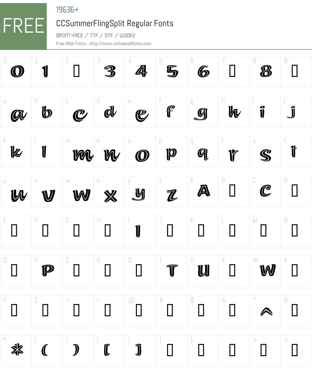 CCSummerFlingSplit-Regular Font Screenshots