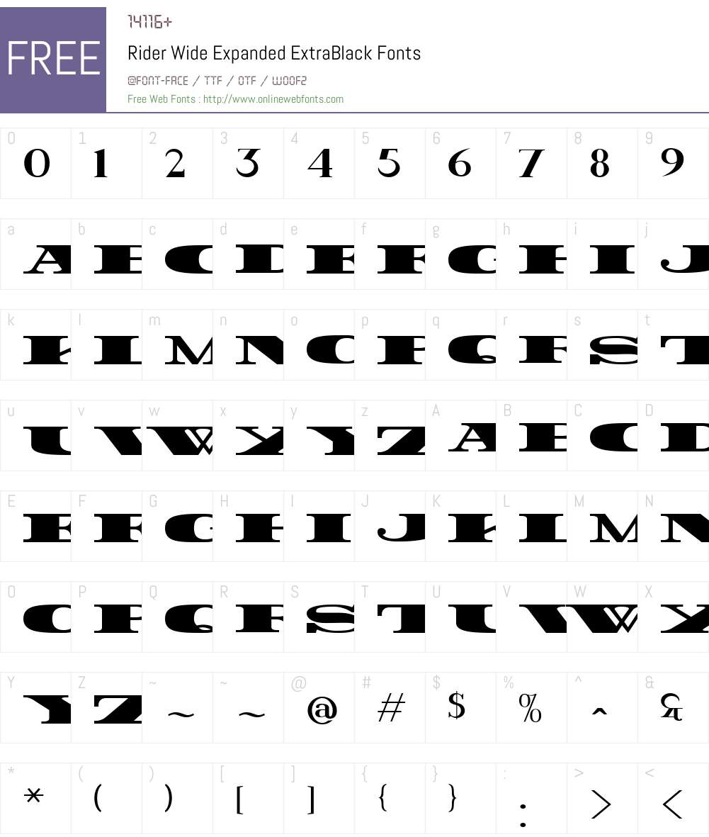 Rider Wide Font Screenshots