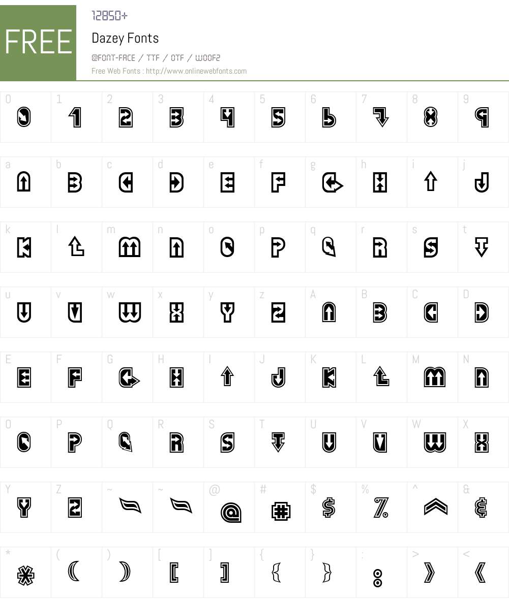 Dazey Font Screenshots