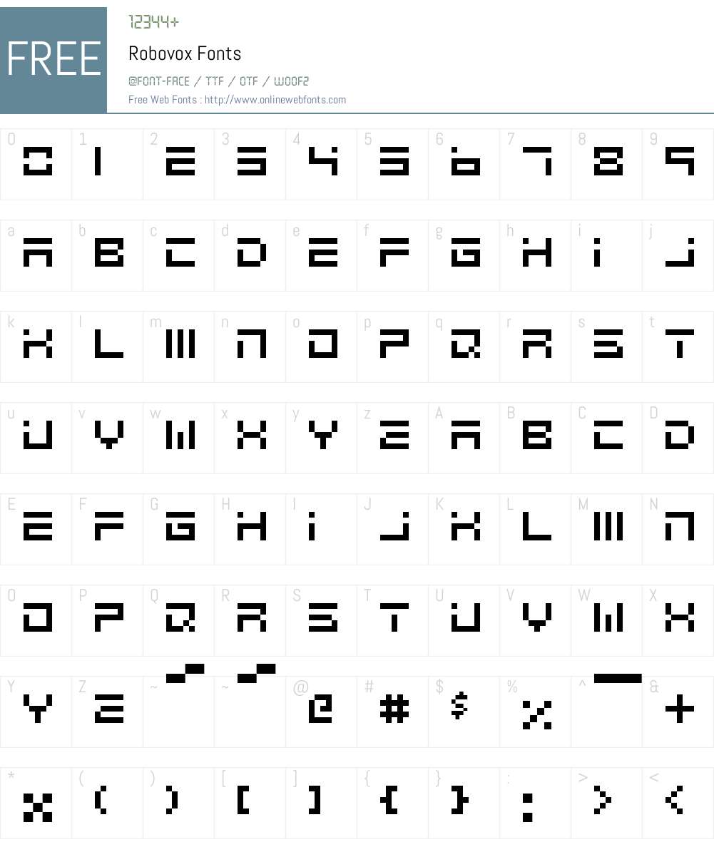Robovox Font Screenshots
