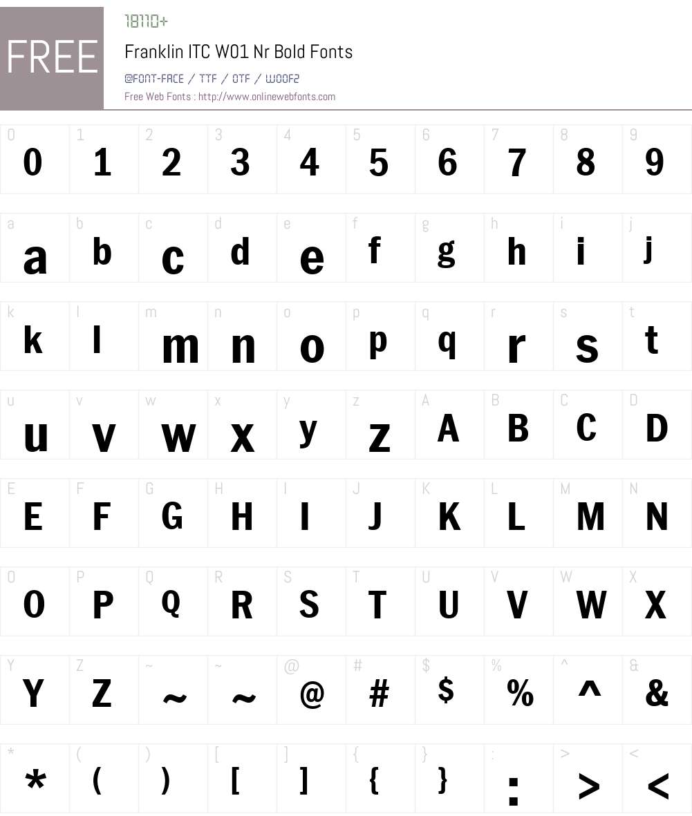 FranklinITCW01-NrBold Font Screenshots