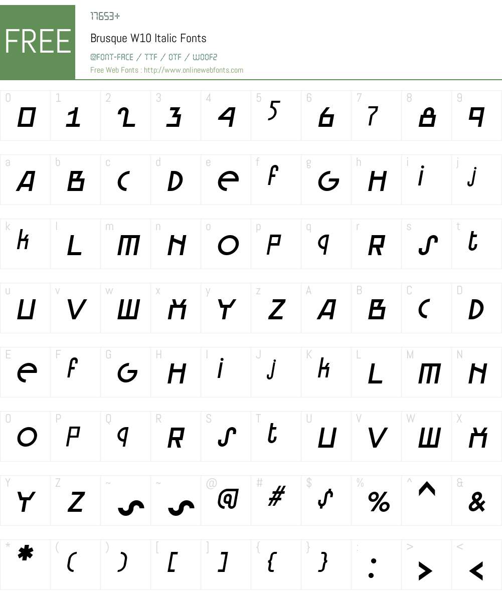 Brusque Font Screenshots
