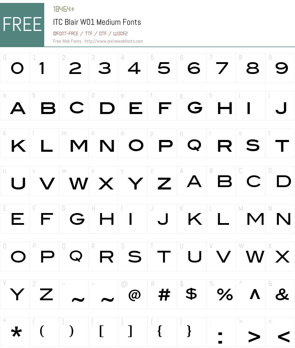 ITCBlairW01-Medium Font Screenshots
