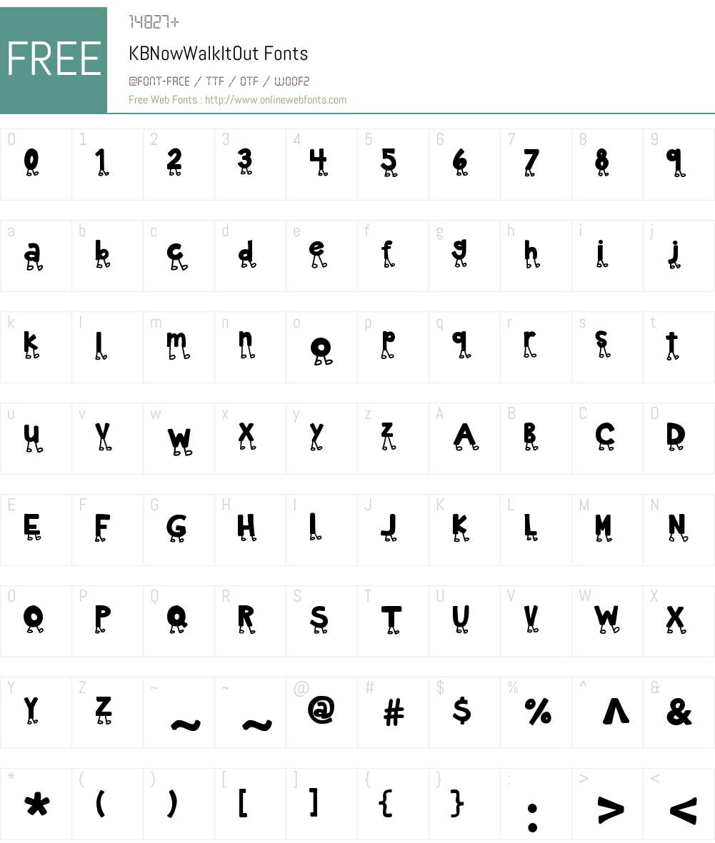 KBNowWalkItOut Font Screenshots