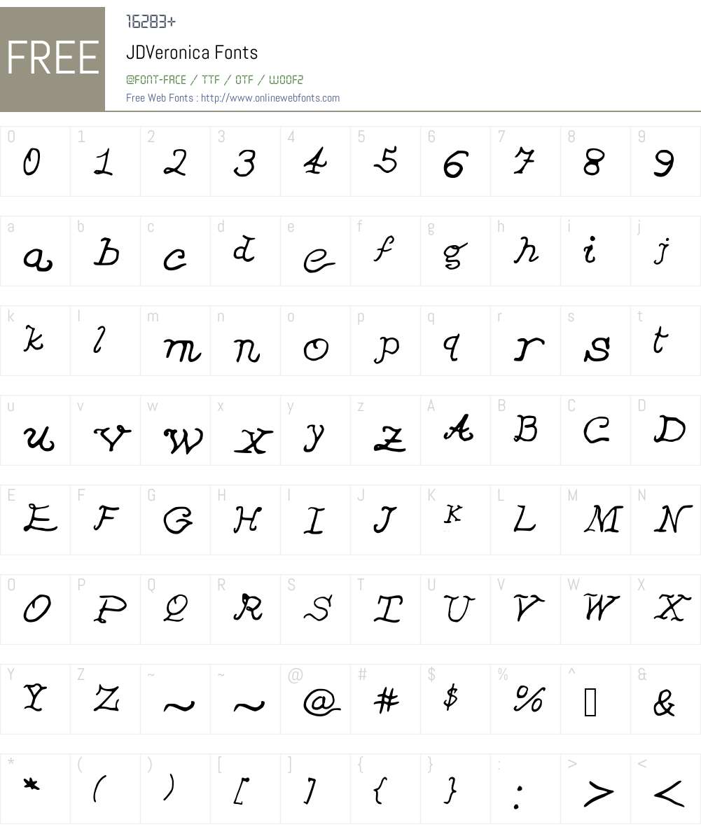 JDVeronica Font Screenshots