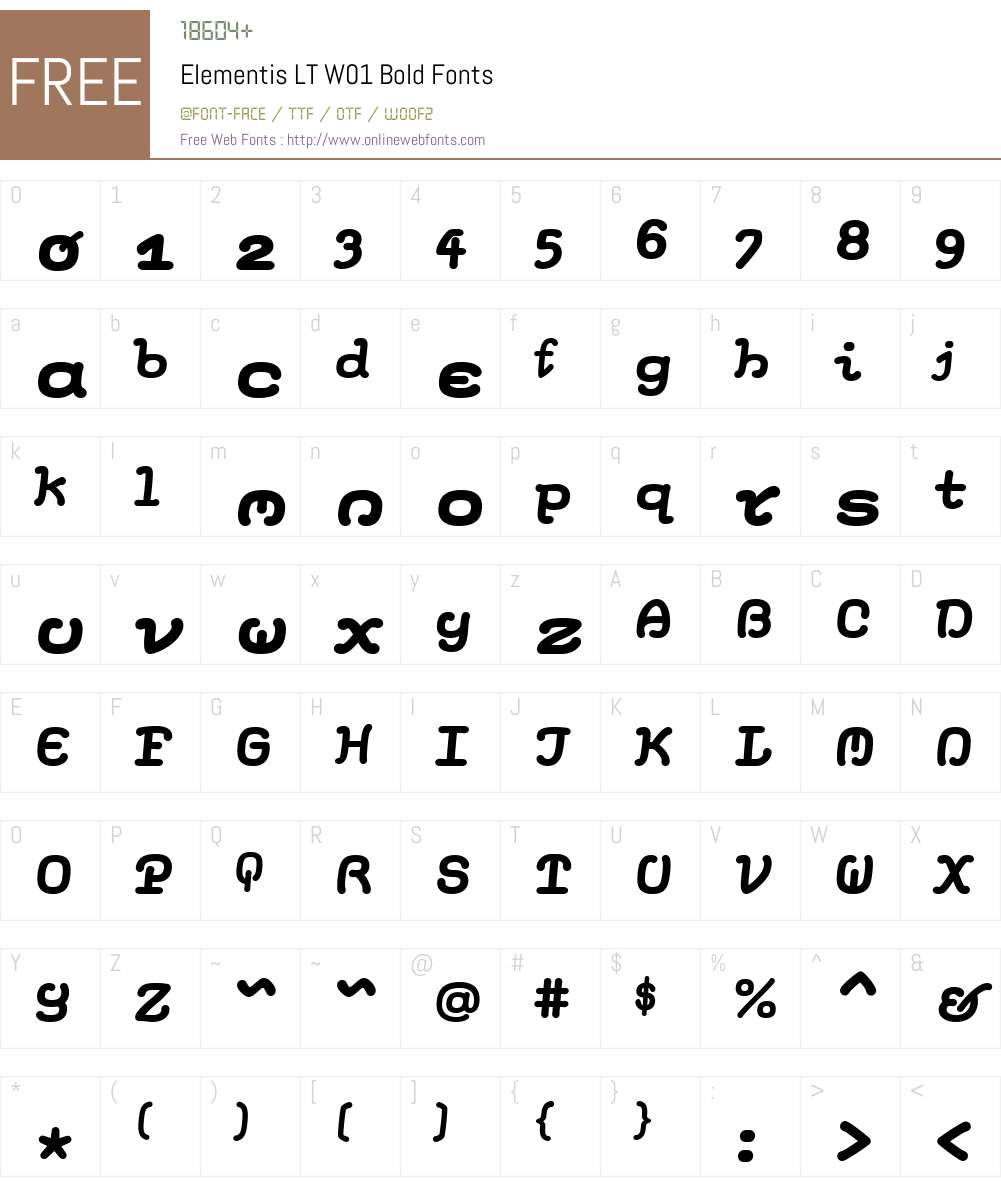 ElementisLTW01-Bold Font Screenshots