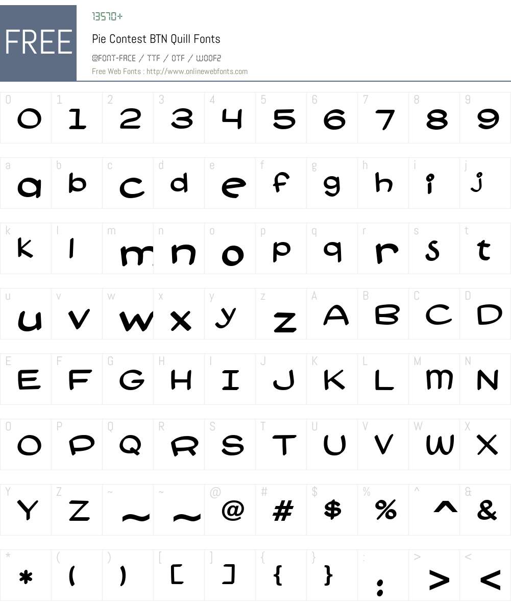 Pie Contest BTN Quill Font Screenshots