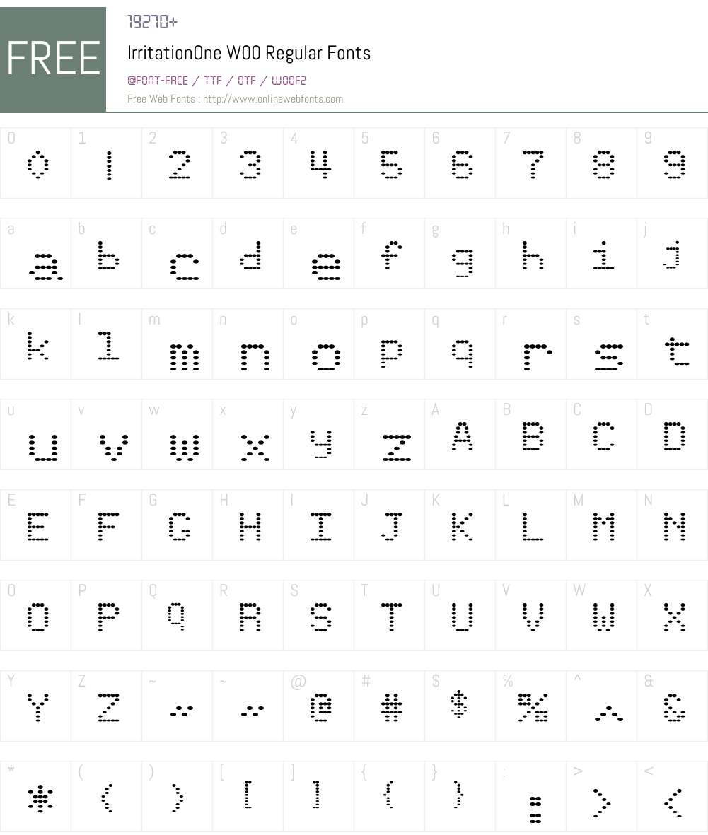 IrritationOne Font Screenshots