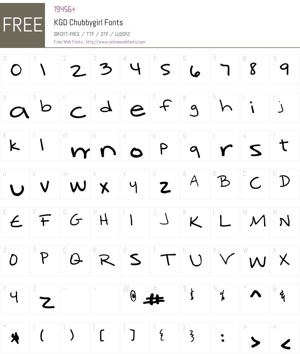 KGD Chubbygirl Font Screenshots