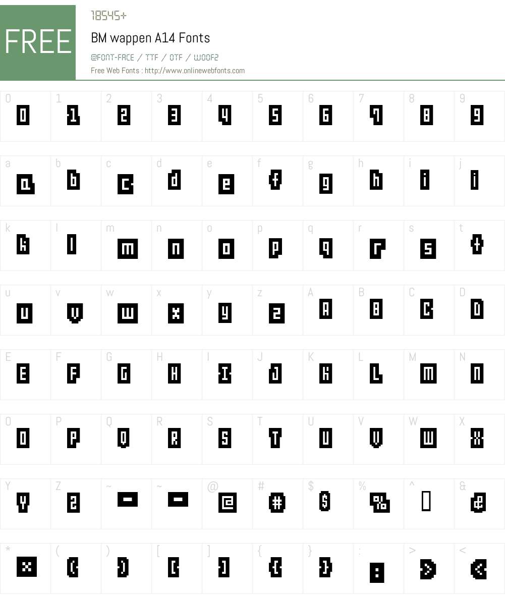 BM wappen Font Screenshots