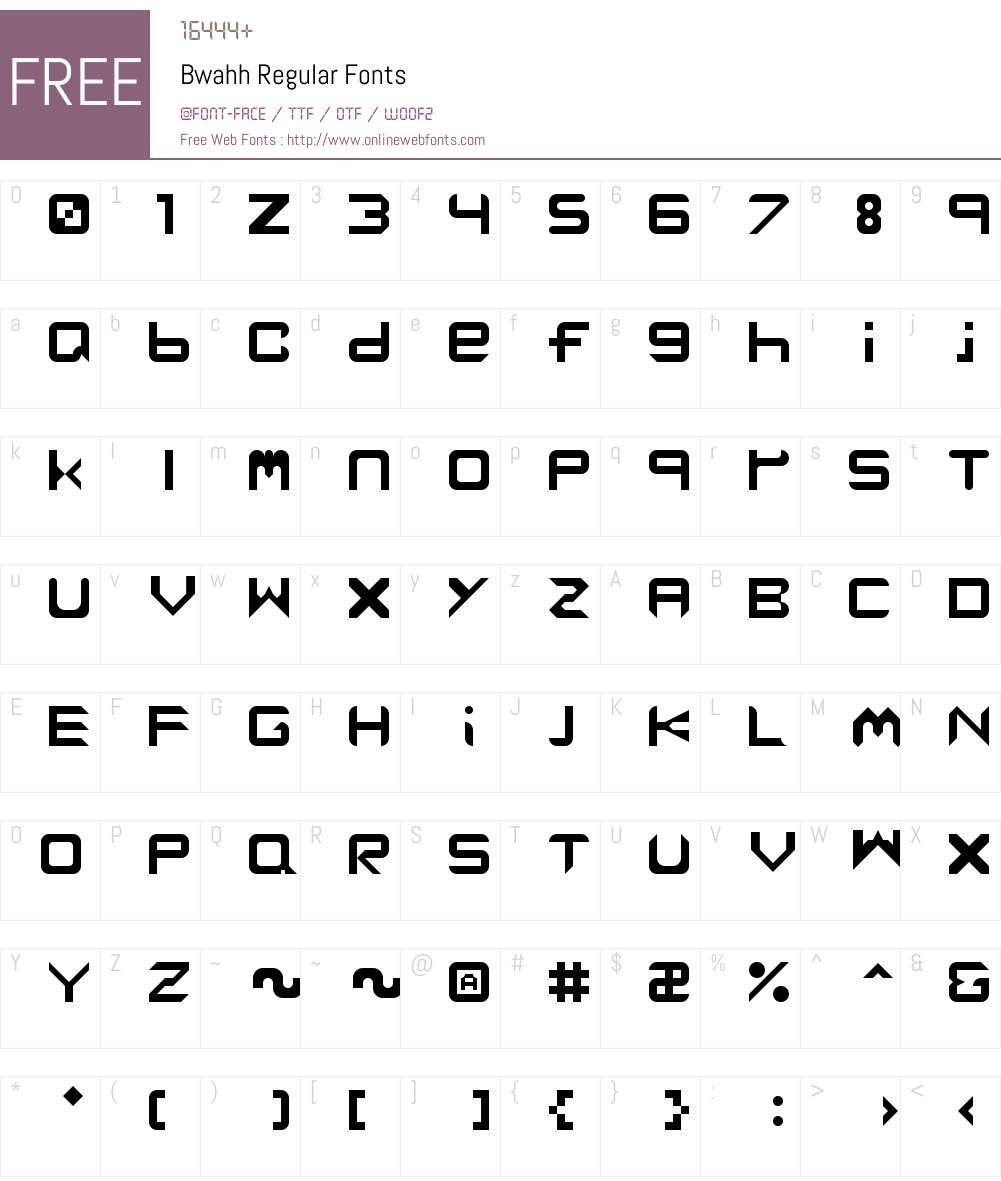 Bwahh Font Screenshots
