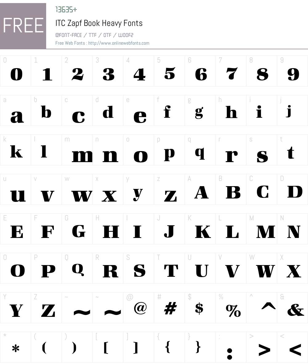 ITC Zapf Book Font Screenshots