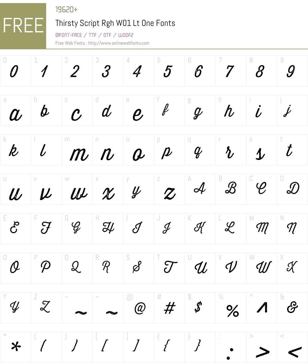 ThirstyScriptRghW01-LtOne Font Screenshots