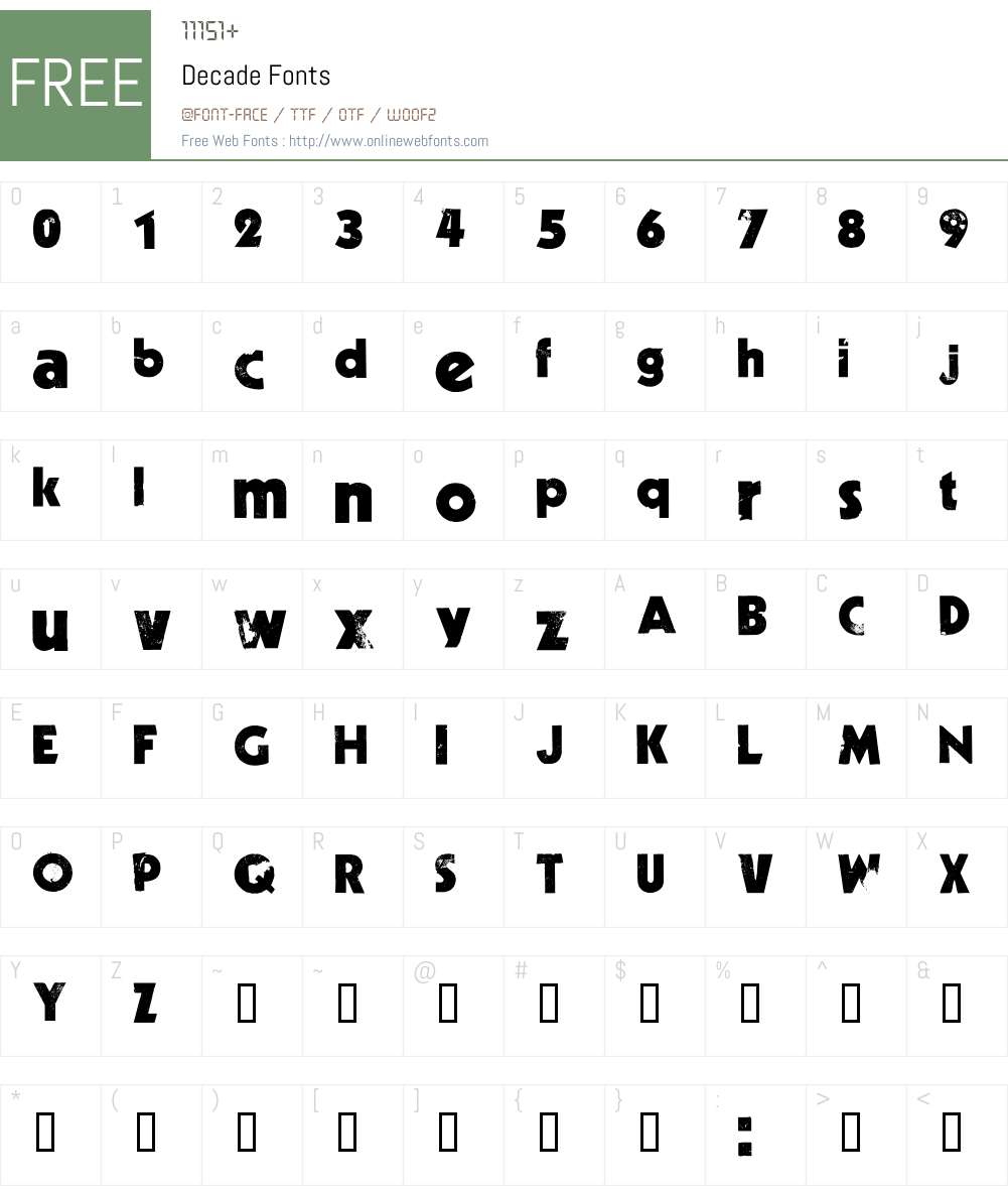 Decade Font Screenshots