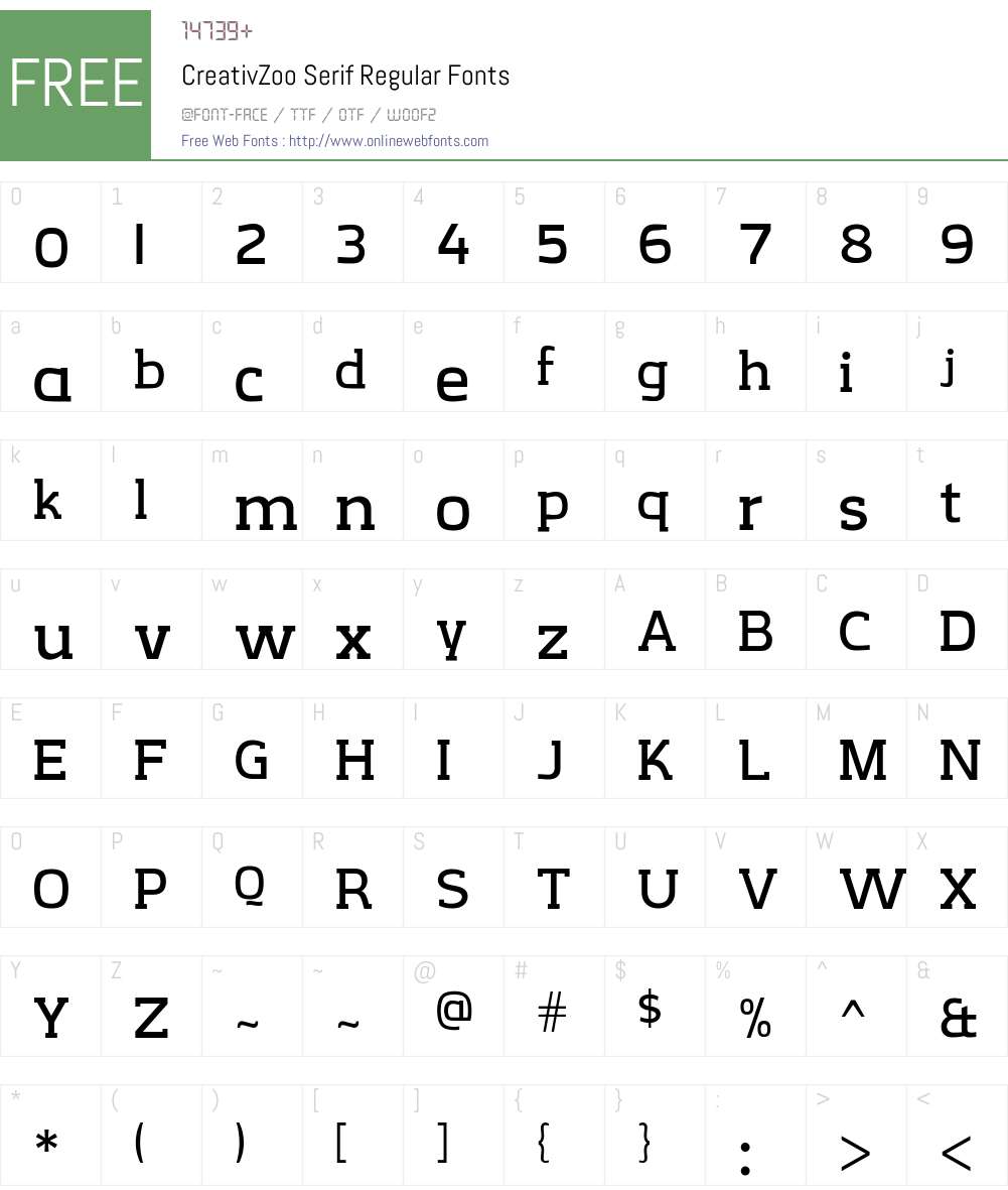 CreativZoo Serif Regular Font Screenshots
