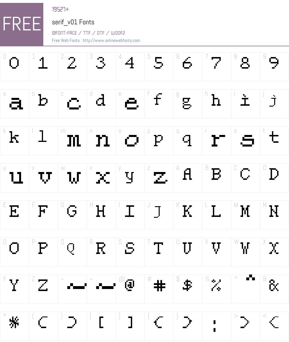 serif_v01 Font Screenshots