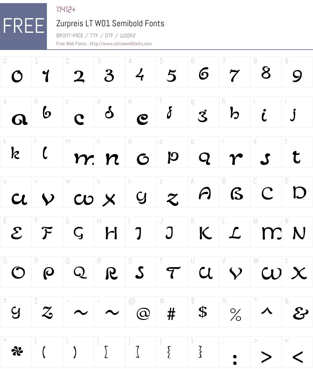 ZurpreisLTW01-Semibold Font Screenshots