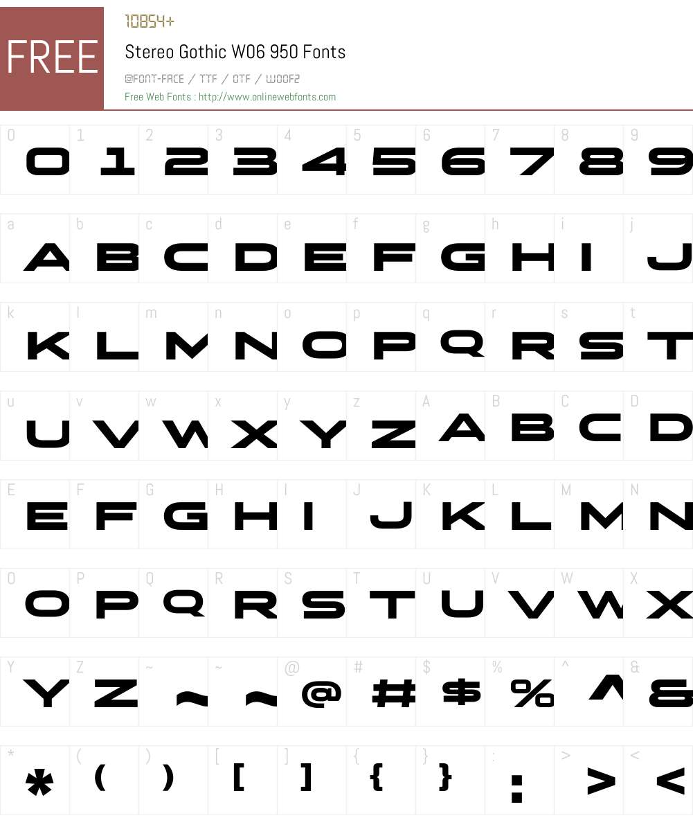 Stereo Gothic Font Screenshots