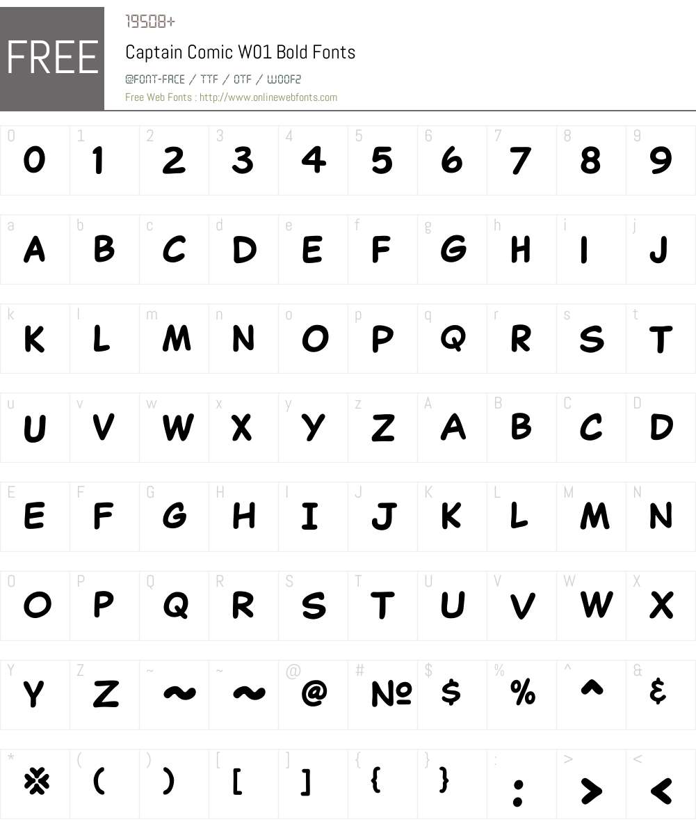 CaptainComicW01-Bold Font Screenshots