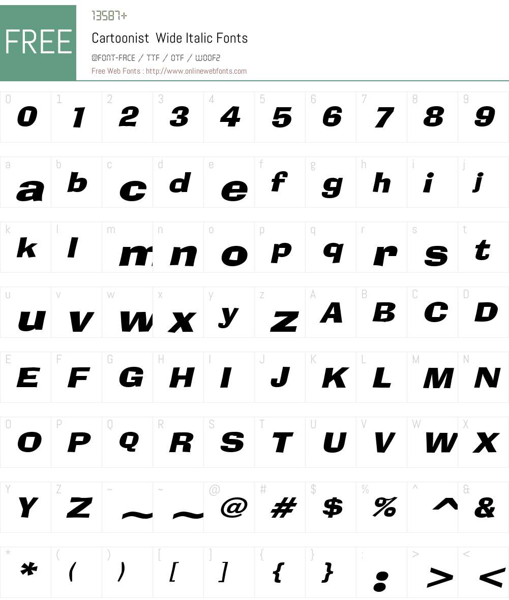 Cartoonist Font Screenshots