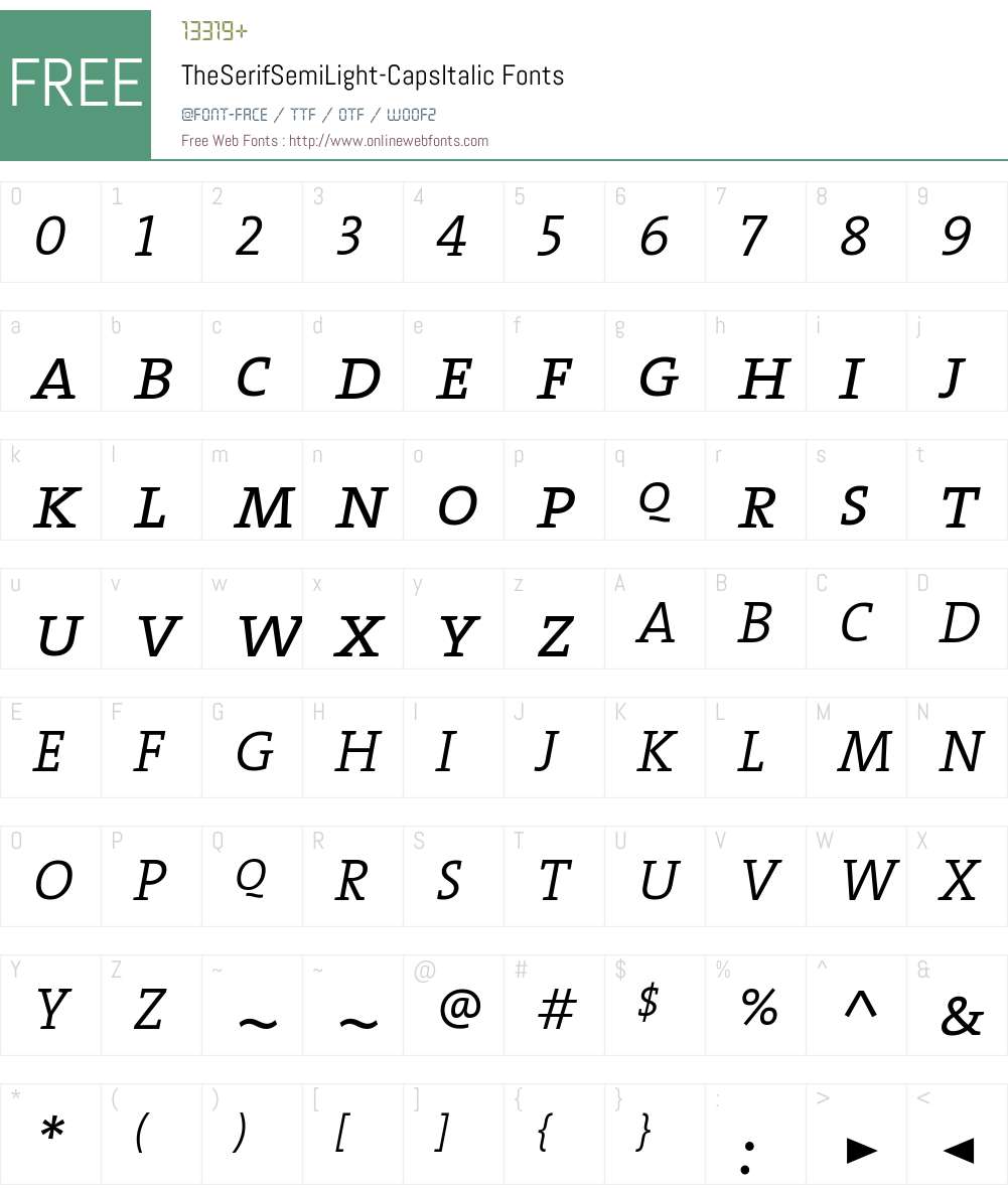 The Serif Semi Light- Font Screenshots
