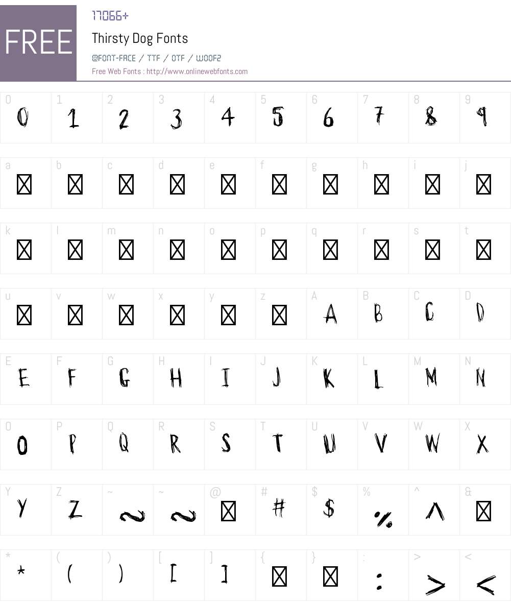 Thirsty Dog Font Screenshots