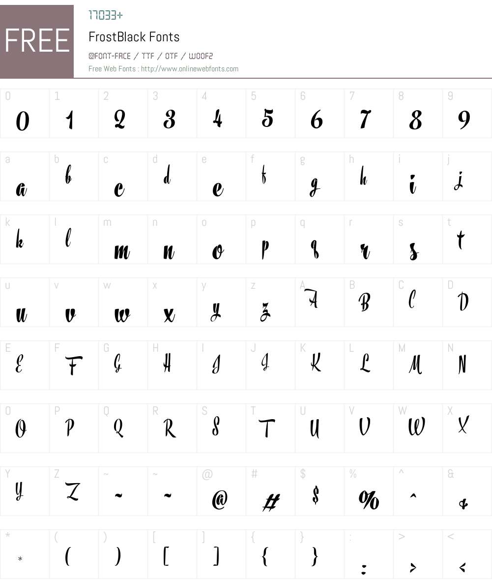 FrostBlack Font Screenshots