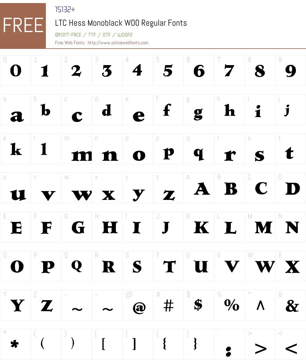 LTC Hess Monoblack Font Screenshots