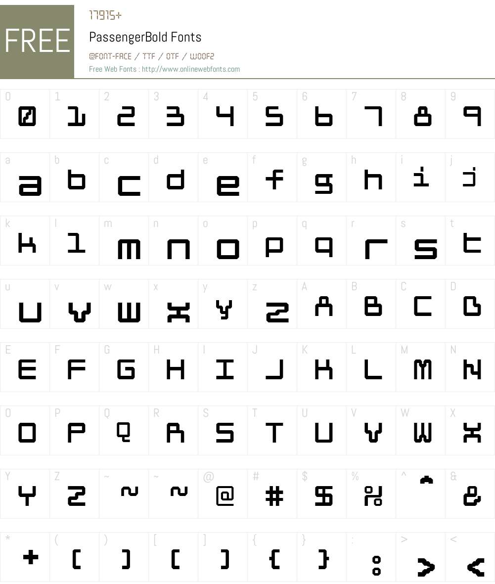 PassengerW00-Bd Font Screenshots