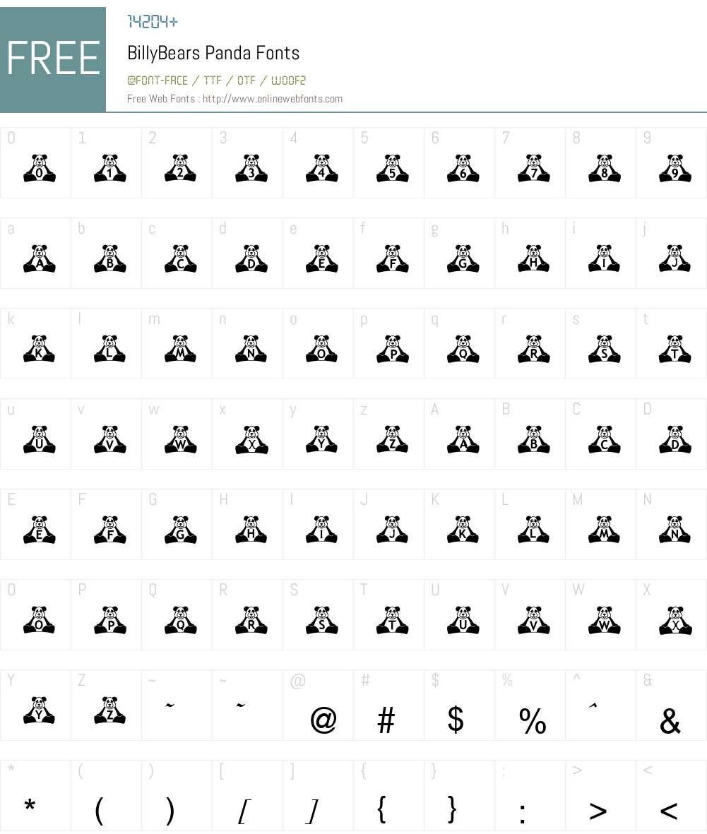 BillyBears Panda Font Screenshots