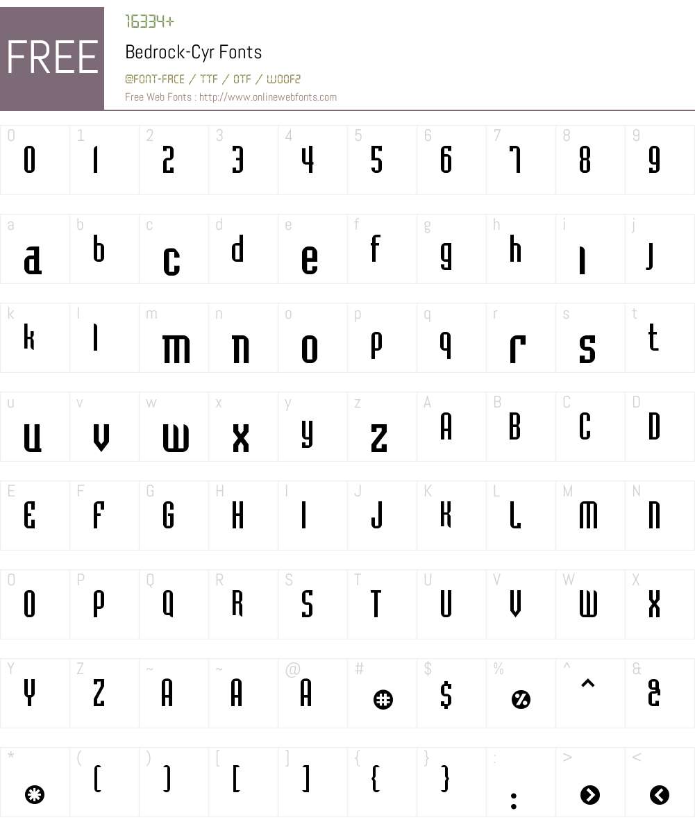 Bedrock-Cyr Font Screenshots