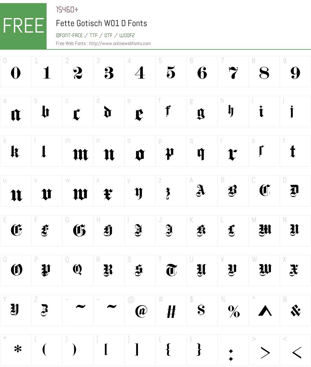 FetteGotischW01-D Font Screenshots
