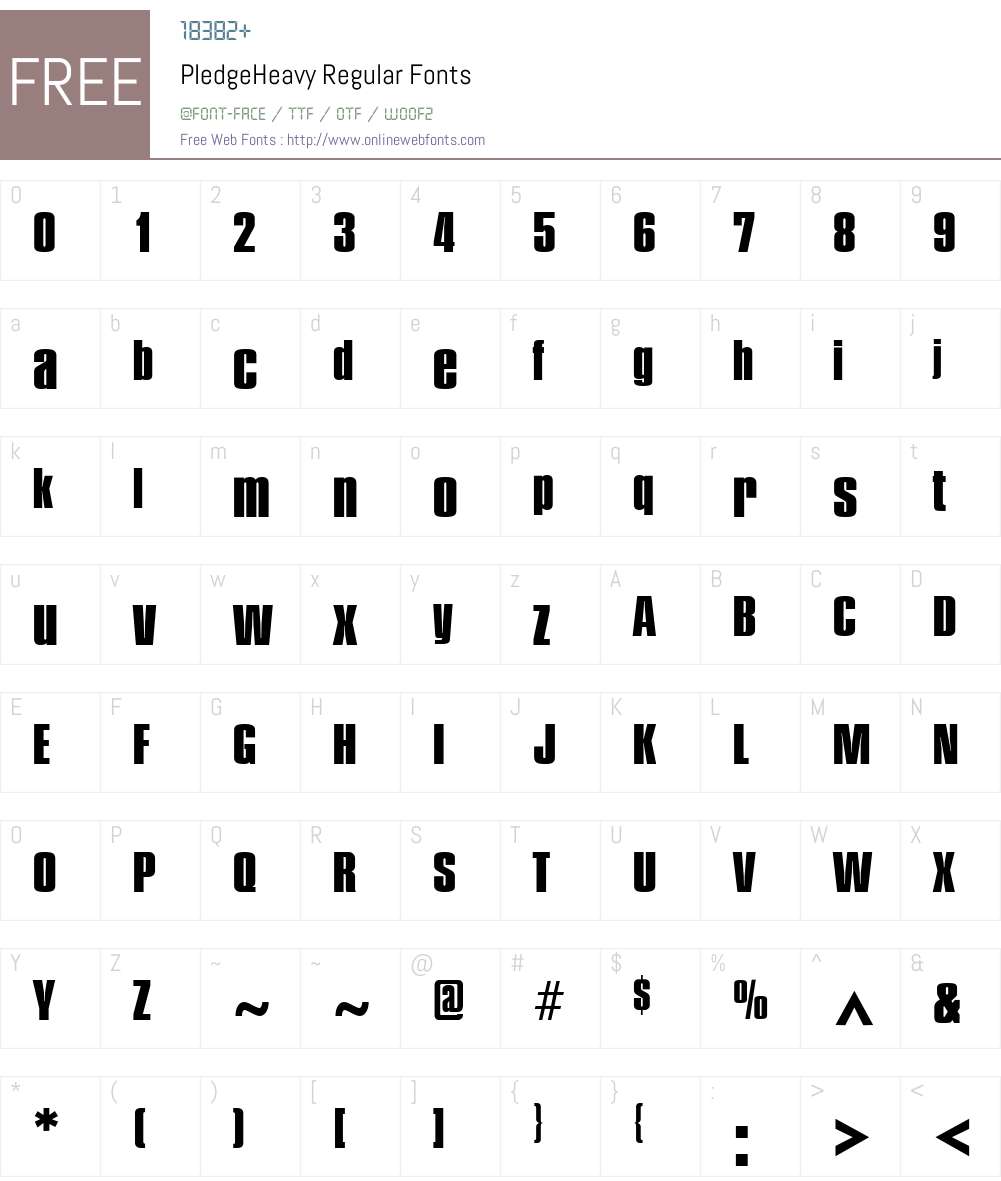 PledgeHeavy Font Screenshots