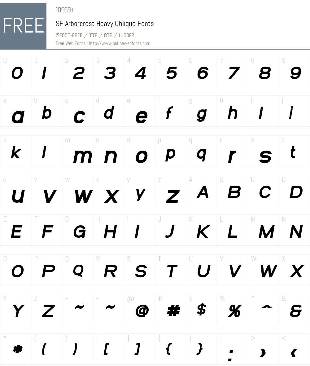 SF Arborcrest Heavy Font Screenshots
