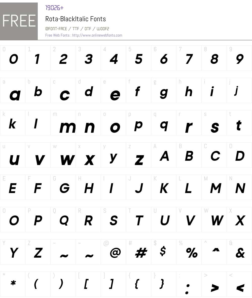 Da Rota Font Rota Black 1.000 - arodora.com - Serdar Ozturk - Be Unique Fonts Free ...