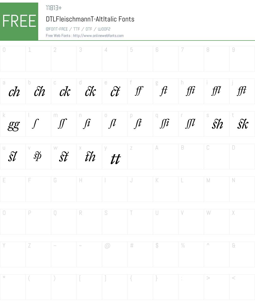DTLFleischmannT Font Screenshots