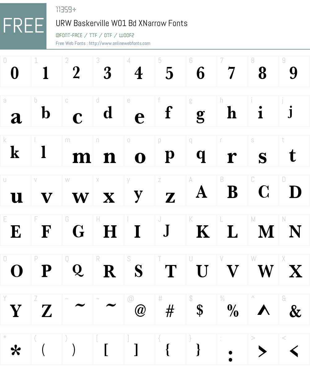URWBaskervilleW01-BdXNarrow Font Screenshots