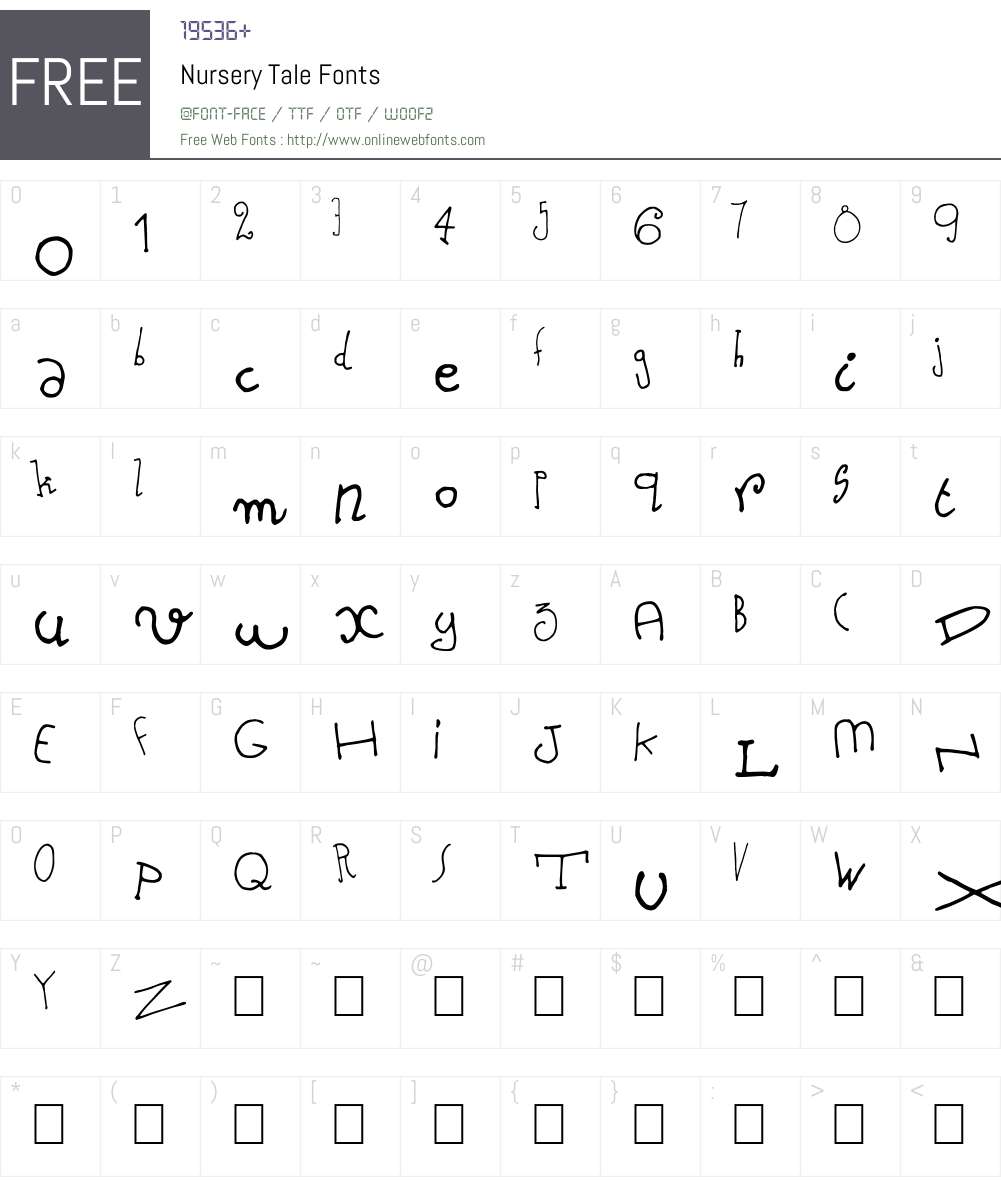 Nursery Tale Font Screenshots