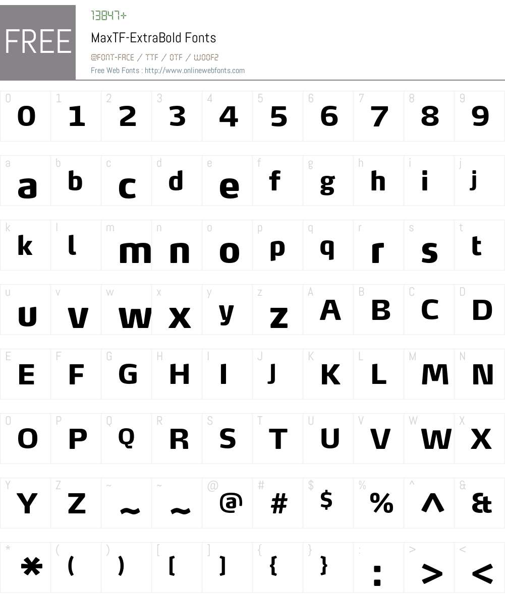 MaxTF-ExtraBold Font Screenshots