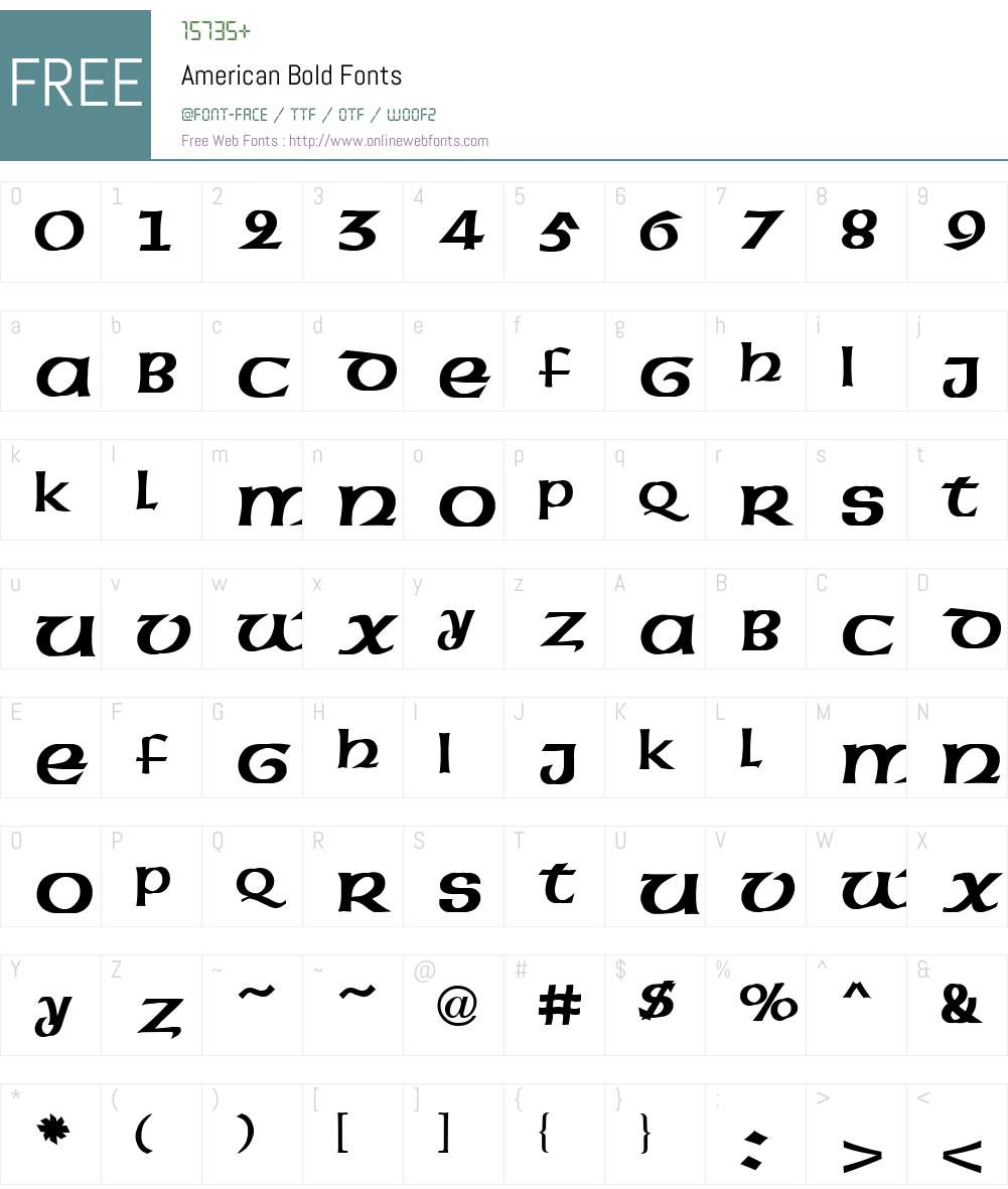 American Font Screenshots