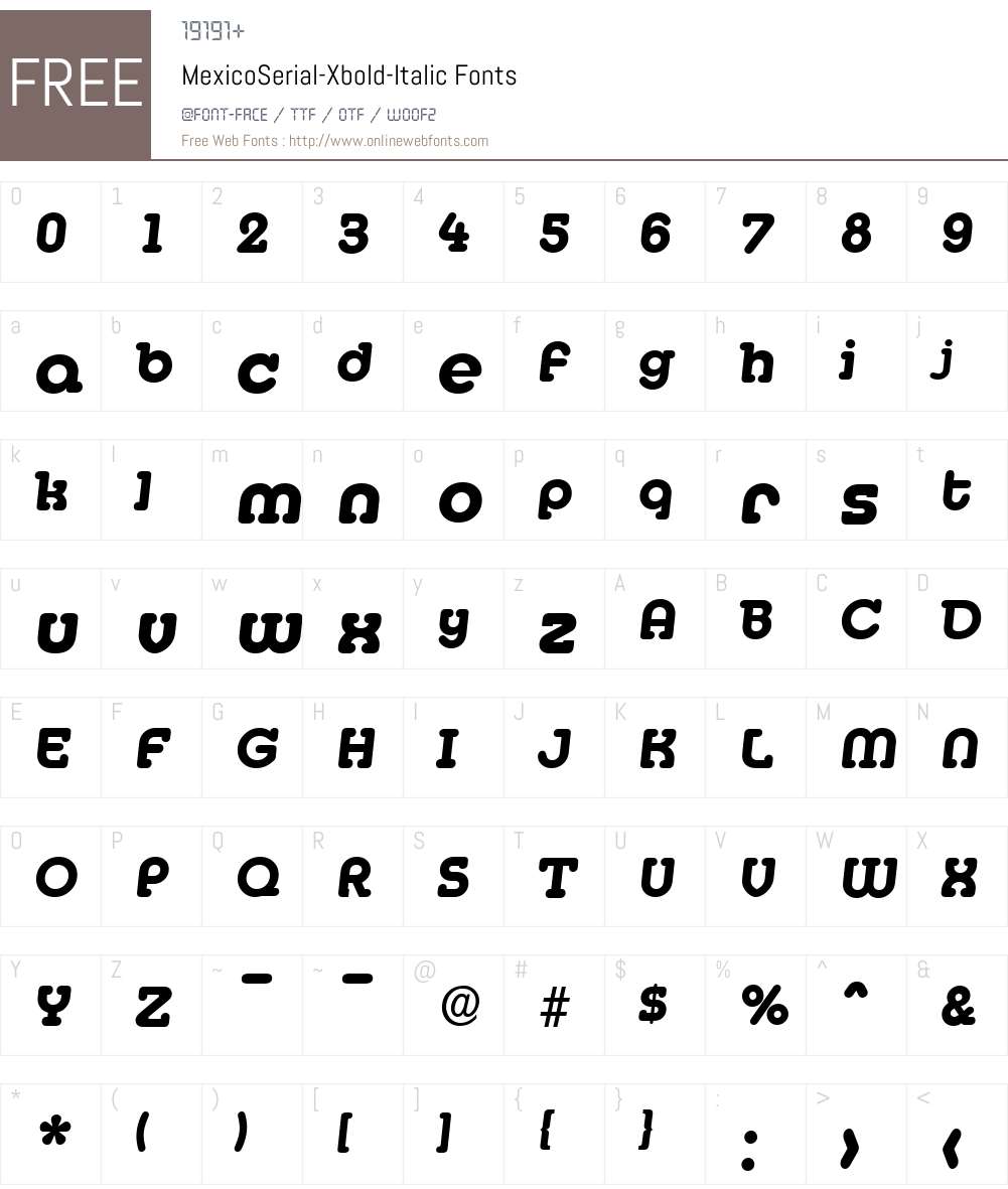 MexicoSerial-Xbold Font Screenshots
